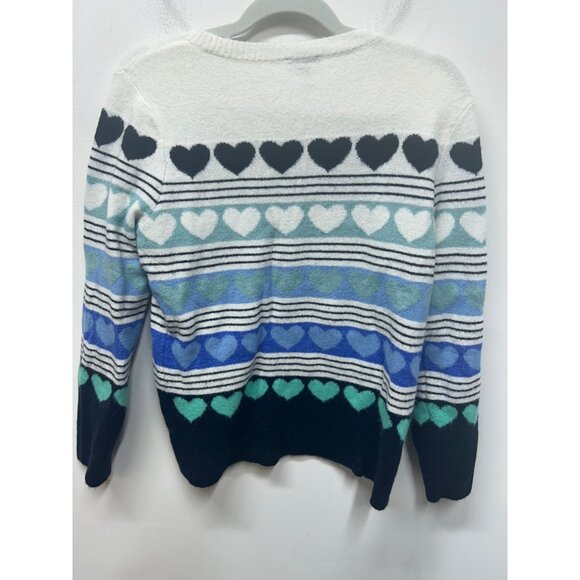Talbots Womens Heart Pattern Sweater Multi-color novelty large - Picture 6 of 7